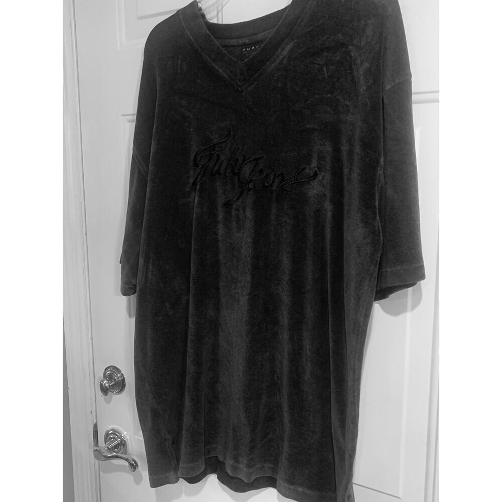 Fubu Jeans Dark Grey Men's Velour Shirt Size XL